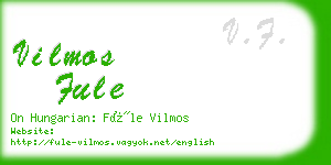 vilmos fule business card